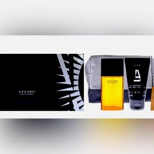 Men AZZARO - 3 Pc Gift Set 1oz Edt Spray, 1.7oz Hair And Body Shampoo set.